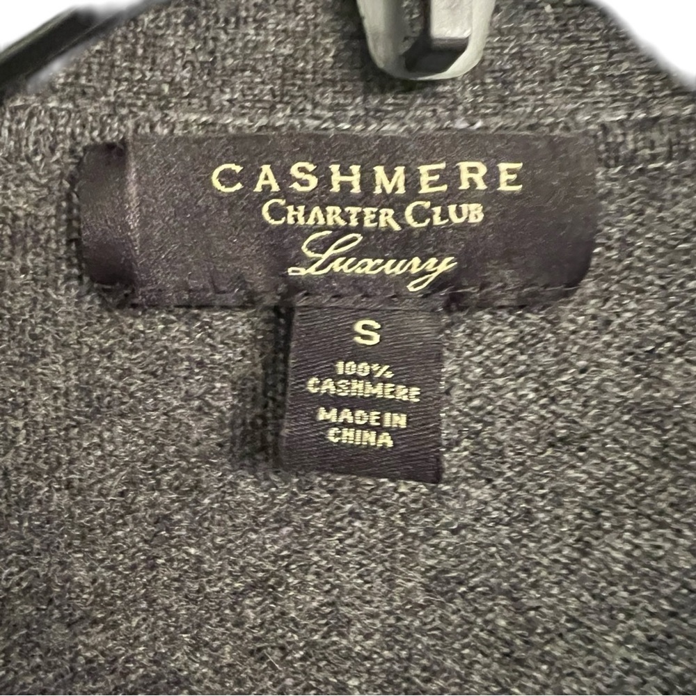 Cashmere Cardigan Dark Heather Gray Sweater Flared Bell Sleeves Women’s Small - Picture 5 of 7